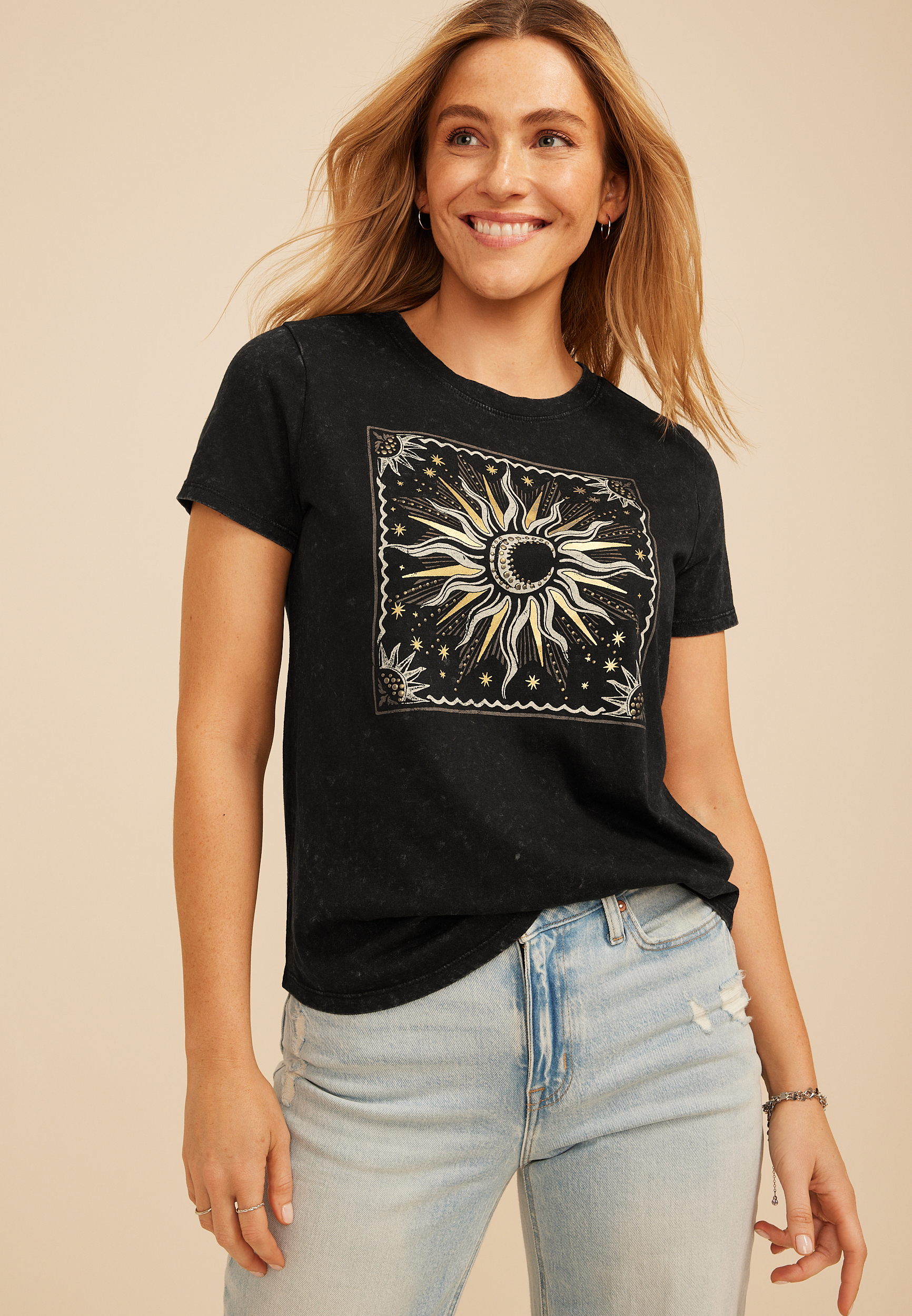  Sun Celestial Studded Classic Fit Graphic Tee