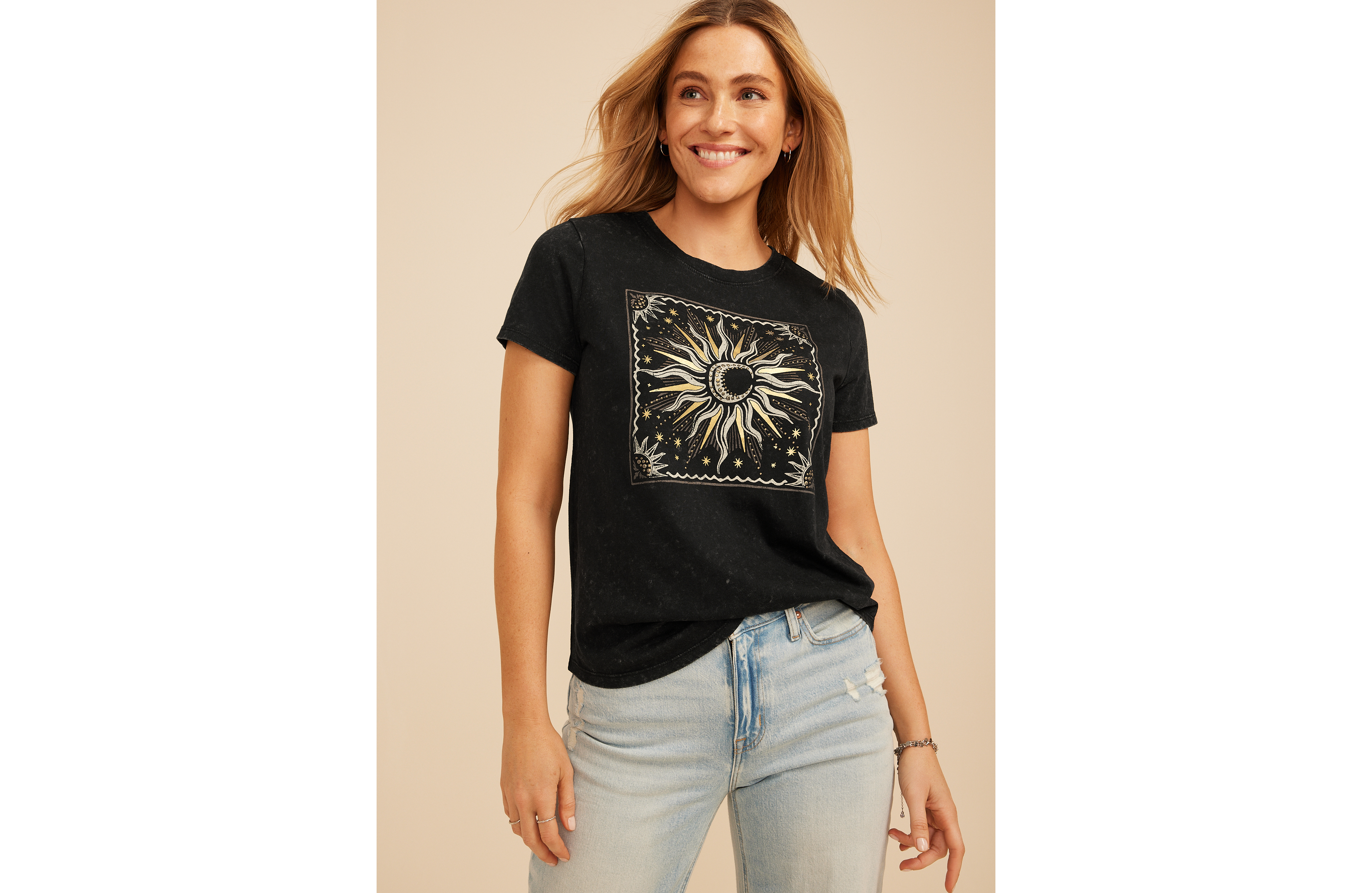 Sun Celestial Studded Classic Fit Graphic Tee
