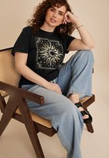 Plus Size Sun Celestial Studded Classic Fit Graphic Tee, C106, small