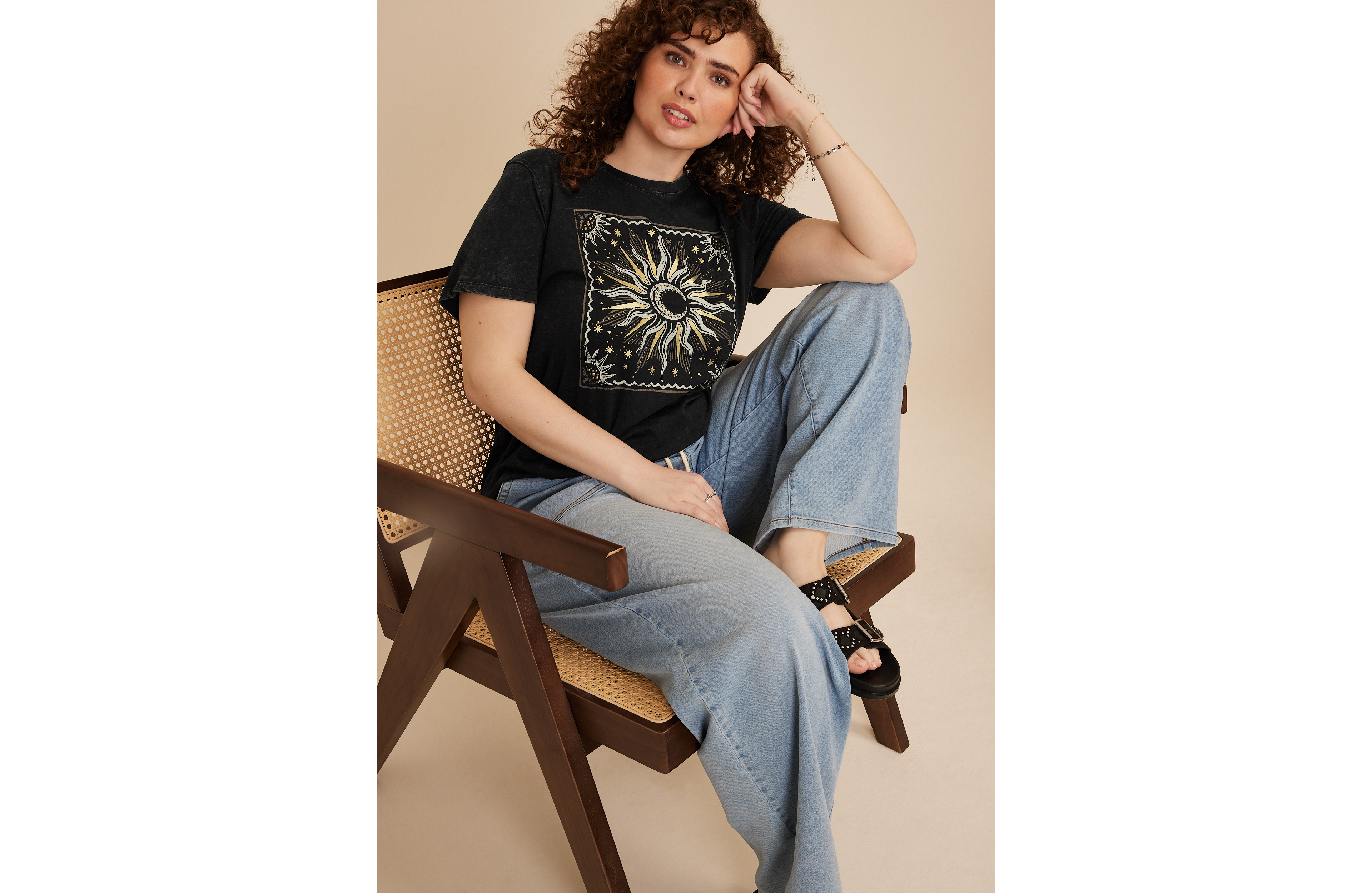 Plus Sun Celestial Studded Classic Fit Graphic Tee