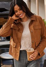 Faux Suede Pocket Jacket, C126, small