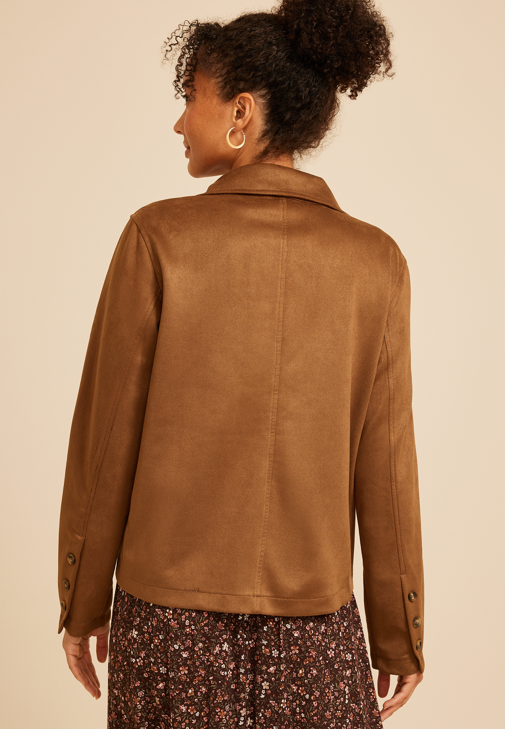 Faux Suede Pocket Jacket, C126, large