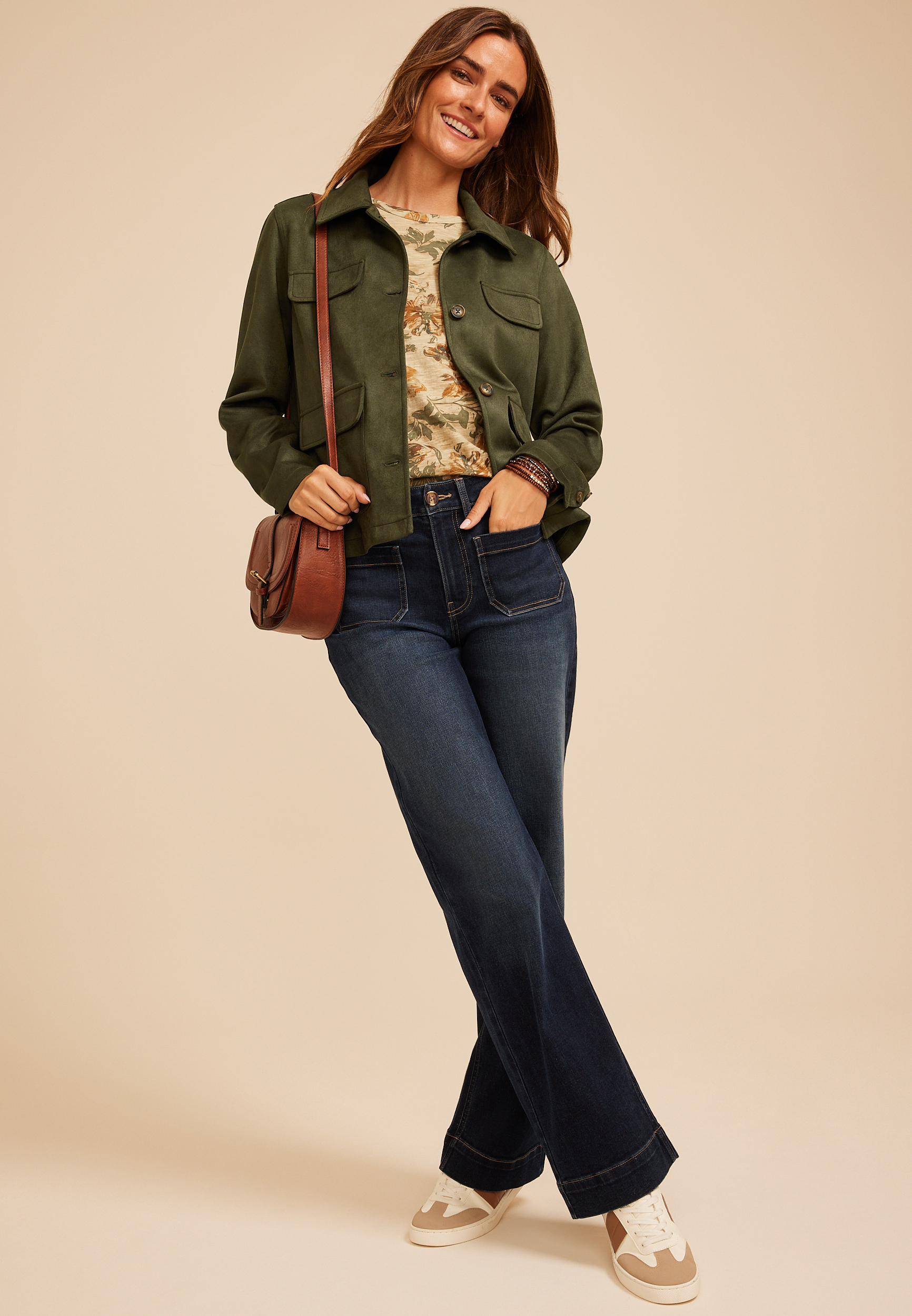 Faux Suede Pocket Jacket, C186, large