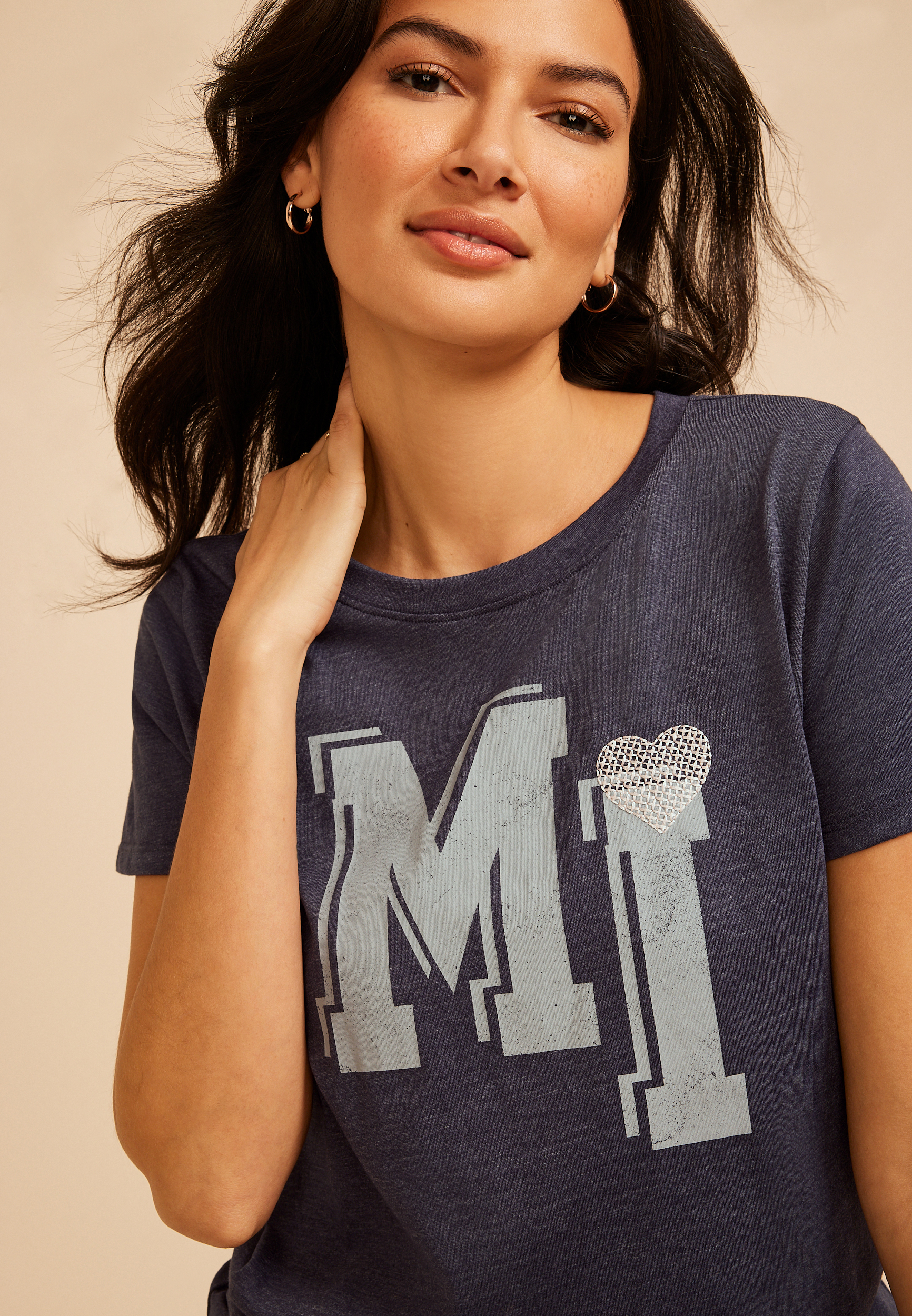 State Varsity Embroidered Heart Classic Graphic Tee