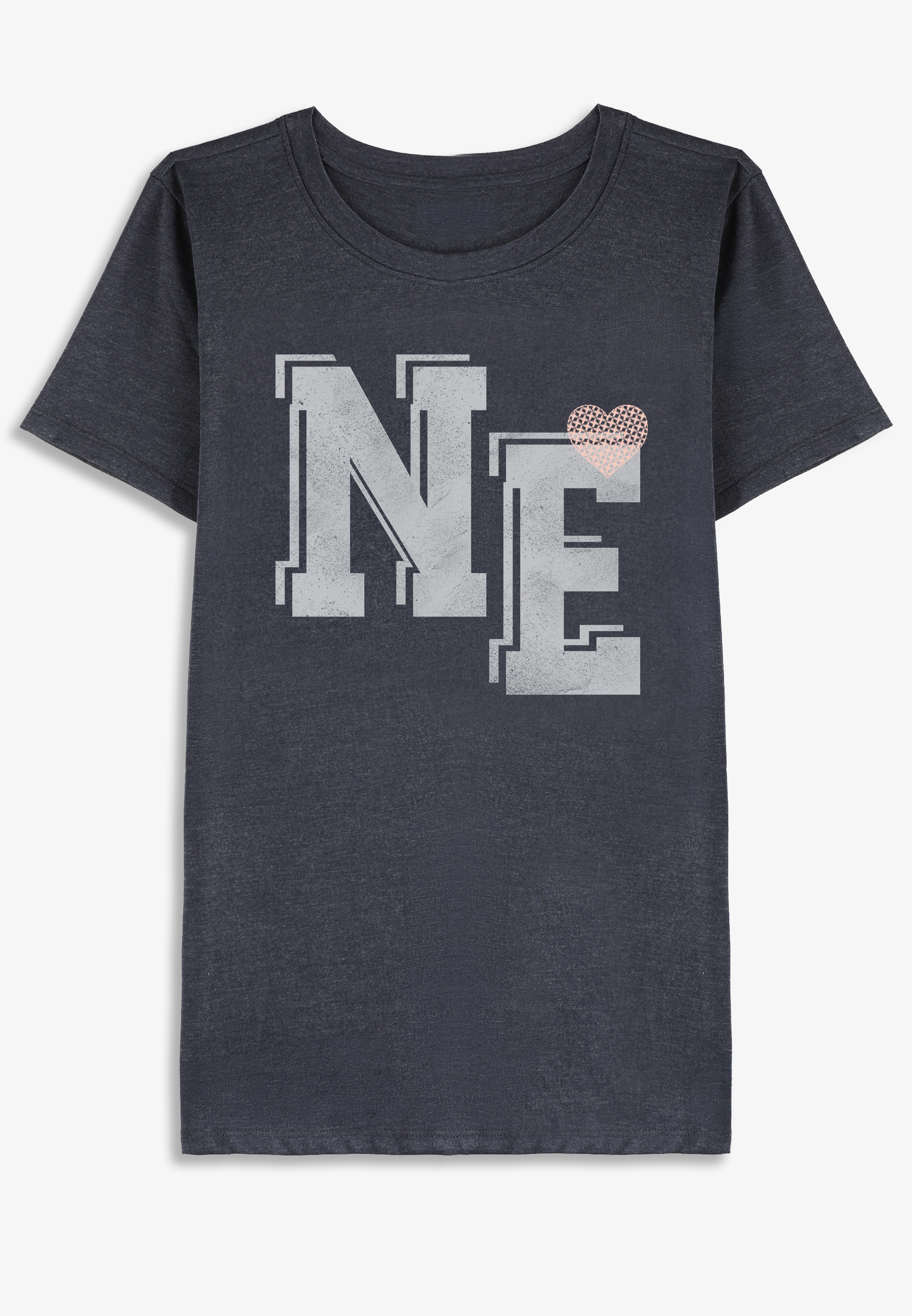 Plus Size State Varsity Embroidered Heart Classic Graphic Tee
