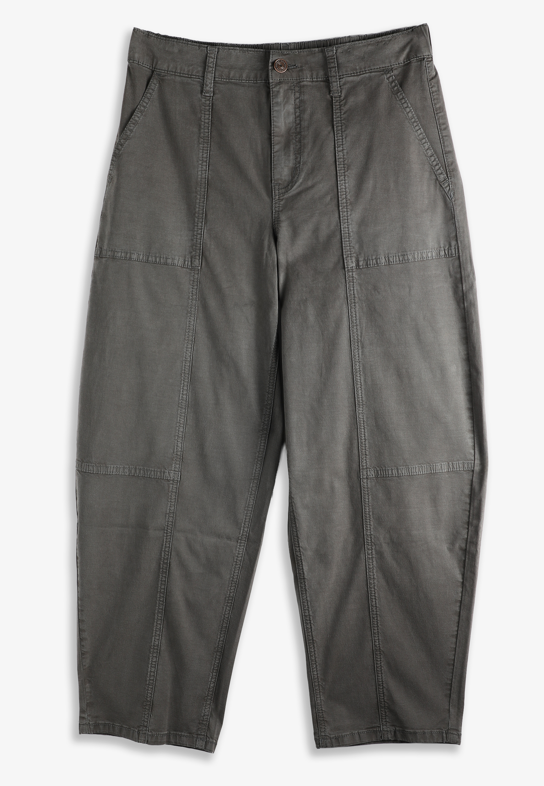 High Rise Seamed Barrel Pant