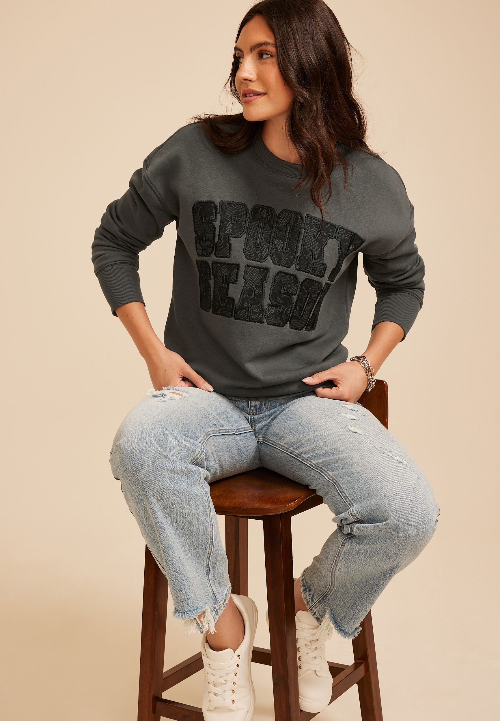 Spooky Season Lace Sweatshirt