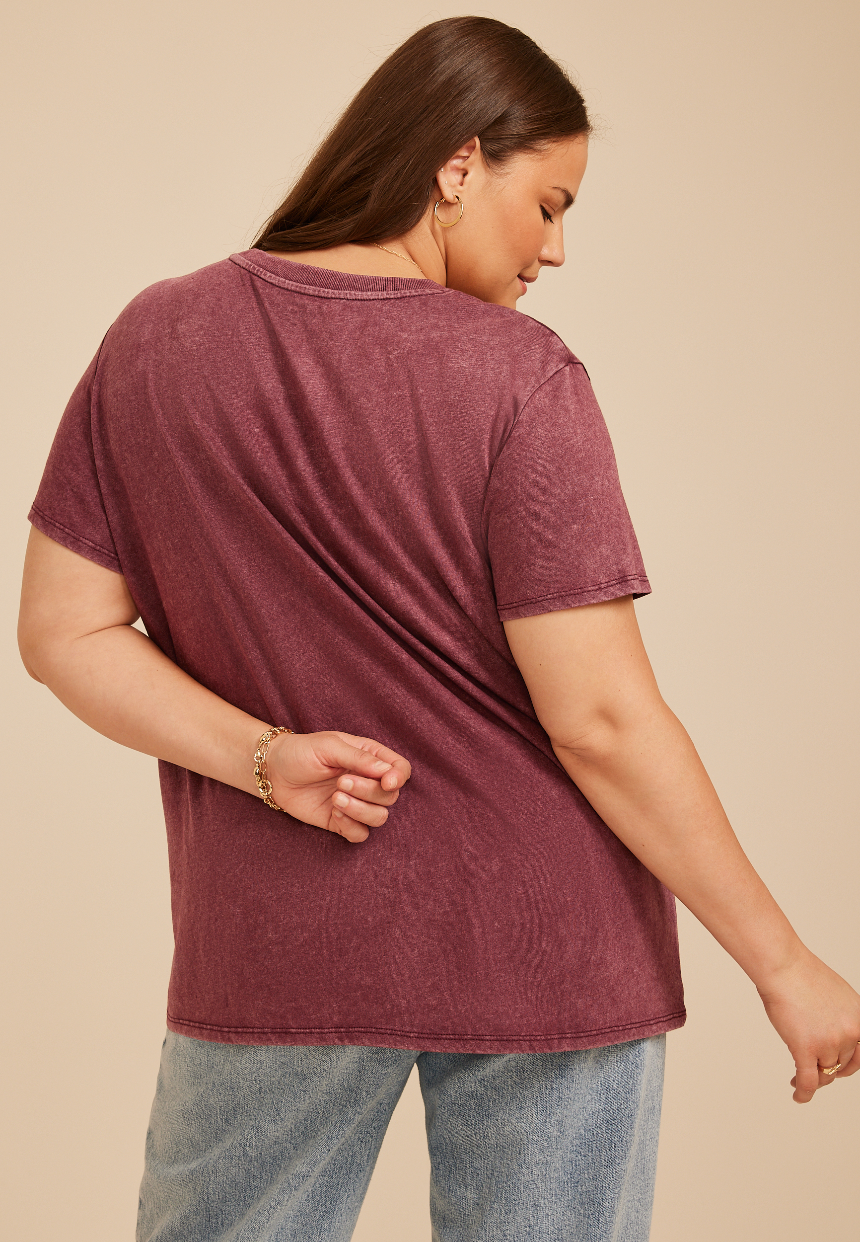 Plus Size Spellbound Floral Oversized Fit Graphic Tee, C7923, large