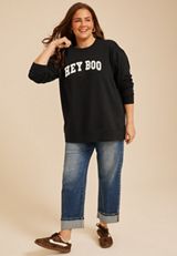 Plus Size Willowsoft Hey Boo Sweatshirt, C106, small