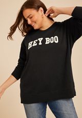 Plus Size Willowsoft Hey Boo Sweatshirt, C106, small