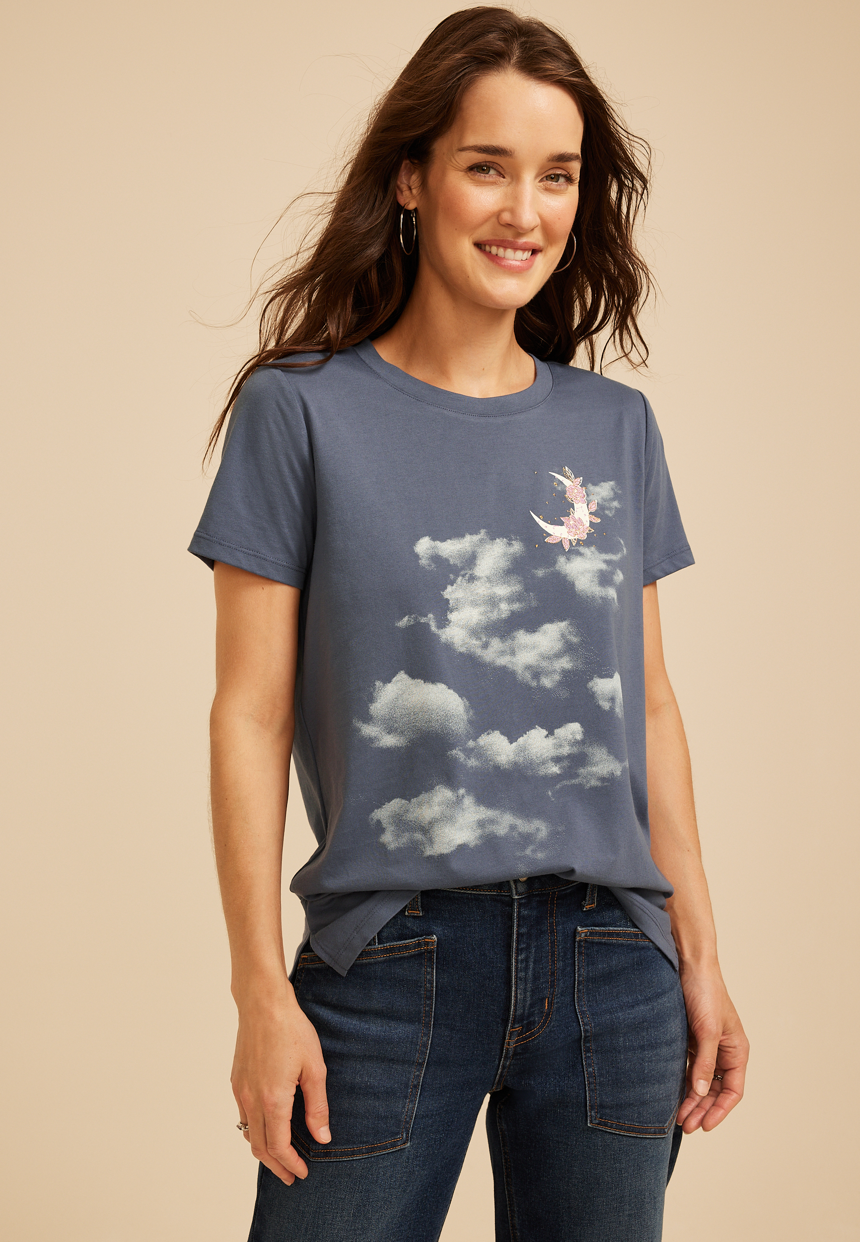 Celestial Clouds Classic Fit Graphic Tee, C1605, large