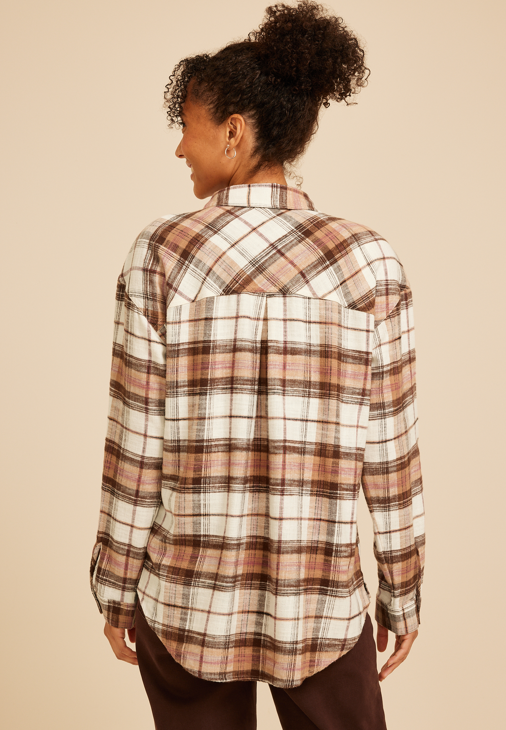Cabin Plaid Button Down Shirt, C1246, large
