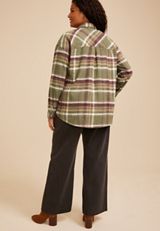 Plus Size Cabin Plaid Button Down Shirt, C1829, small