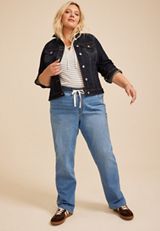 Plus Size m jeans by maurices™ High Rise Soft Pull On Straight Jean, C3337, small