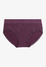 True Stretch Seamless Gingham Bikini Panty, POTENT PURPLE, small