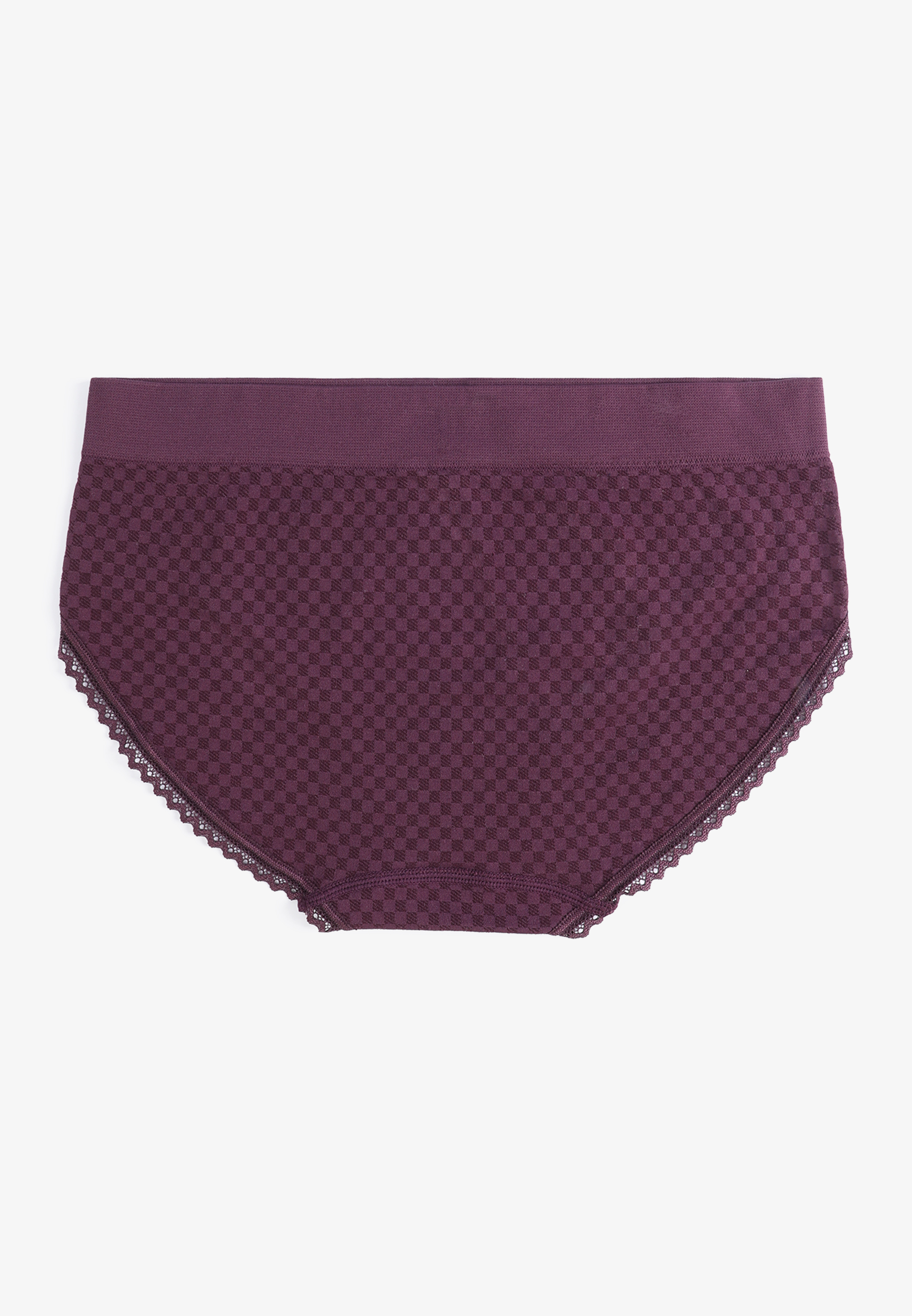 True Stretch Seamless Gingham Bikini Panty, POTENT PURPLE, large