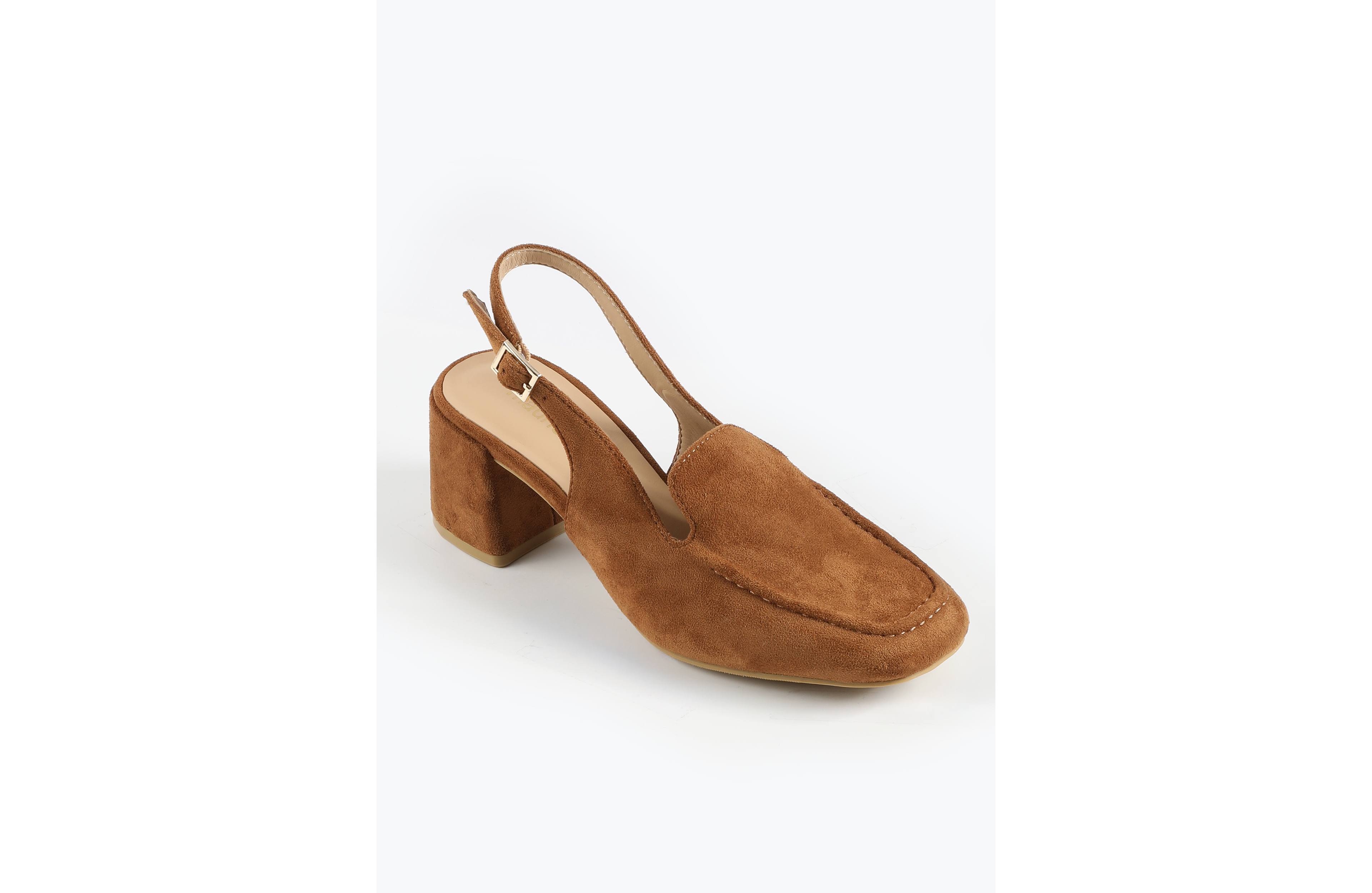 Supercush Faux Suede Slingback Block Heel