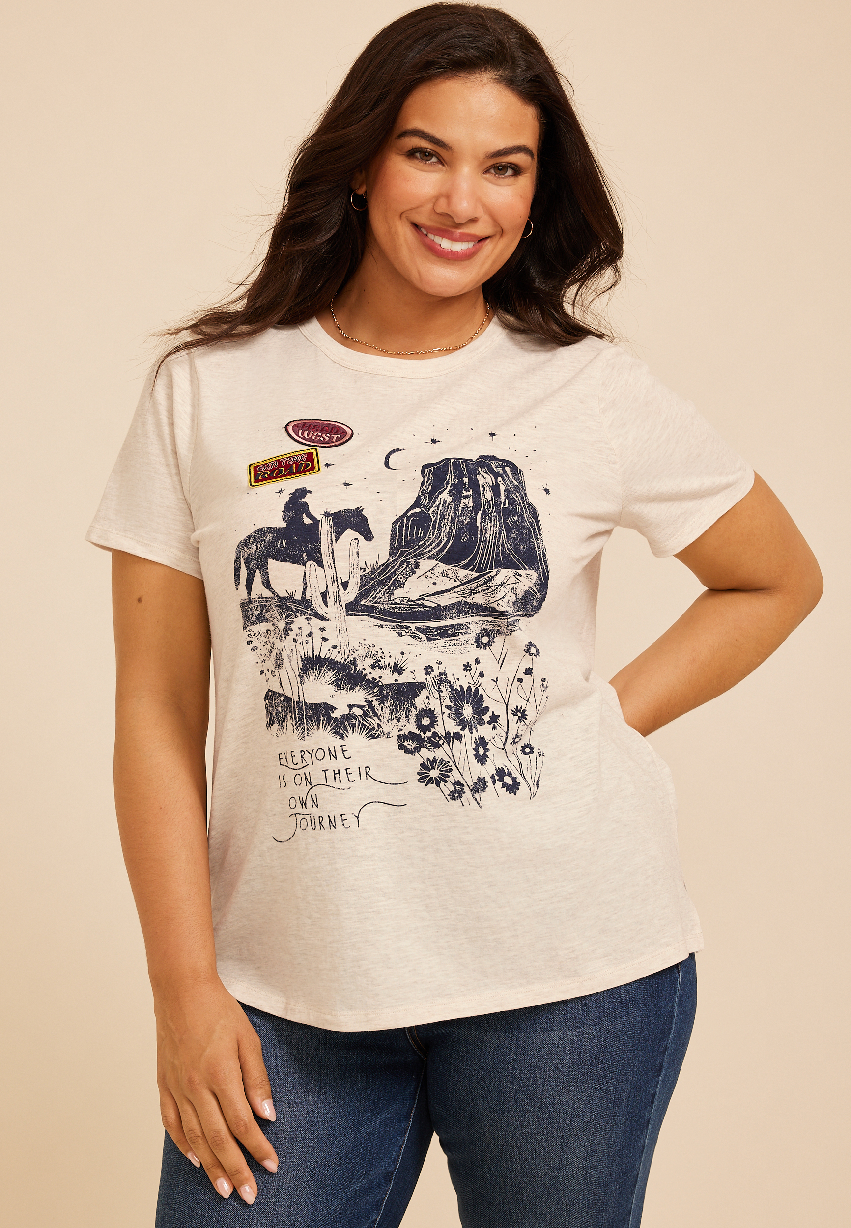 Plus Size Own Journey Western Classic Fit Graphic Tee