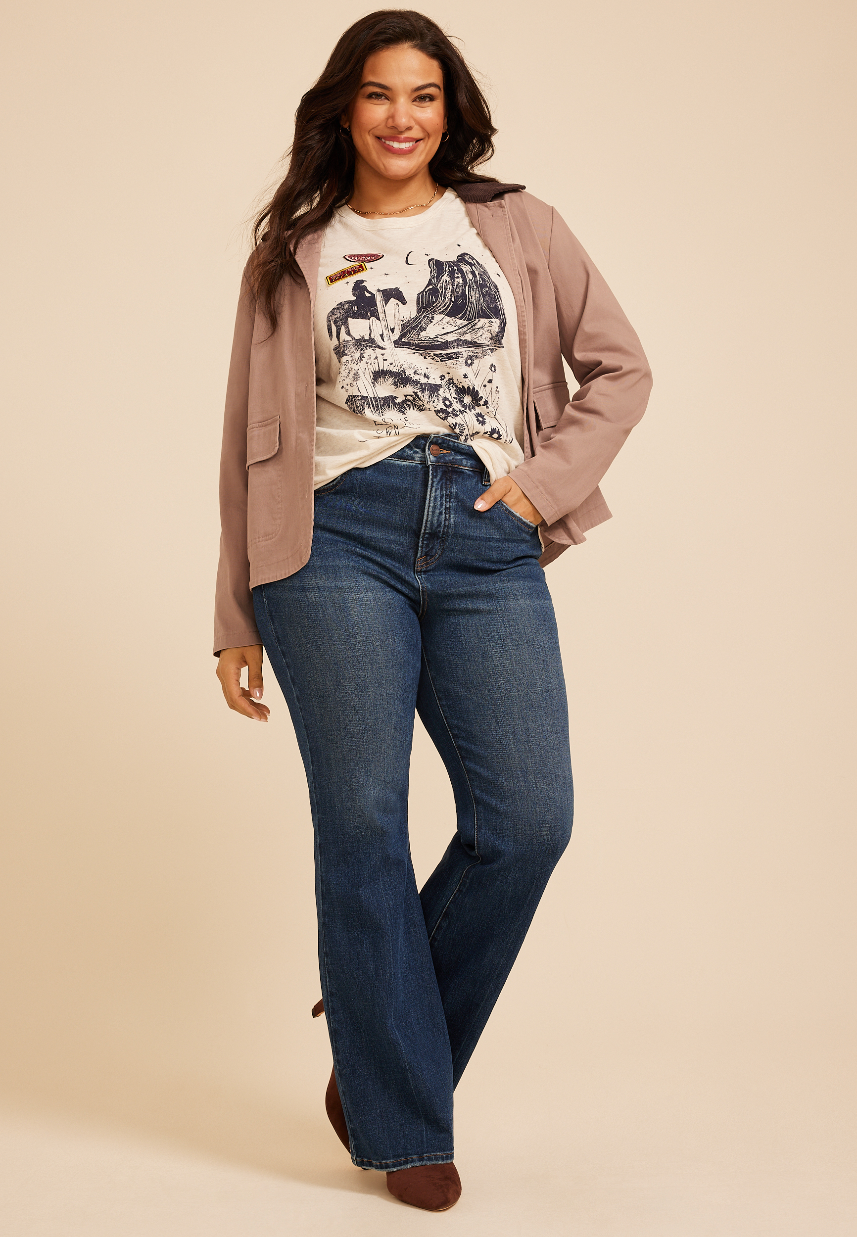 Plus Size Own Journey Western Classic Fit Graphic Tee, C3363, large