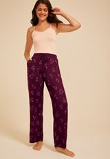 Halloween Purple Ghost Wide Leg Pajama Pant, C9028, small
