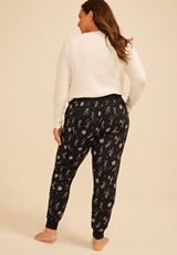 Plus Size Halloween Skeleton Hacci Jogger Pajama Pant, C1756, small