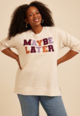 Plus Size Willowsoft Maybe Later Sweatshirt, C2445, small