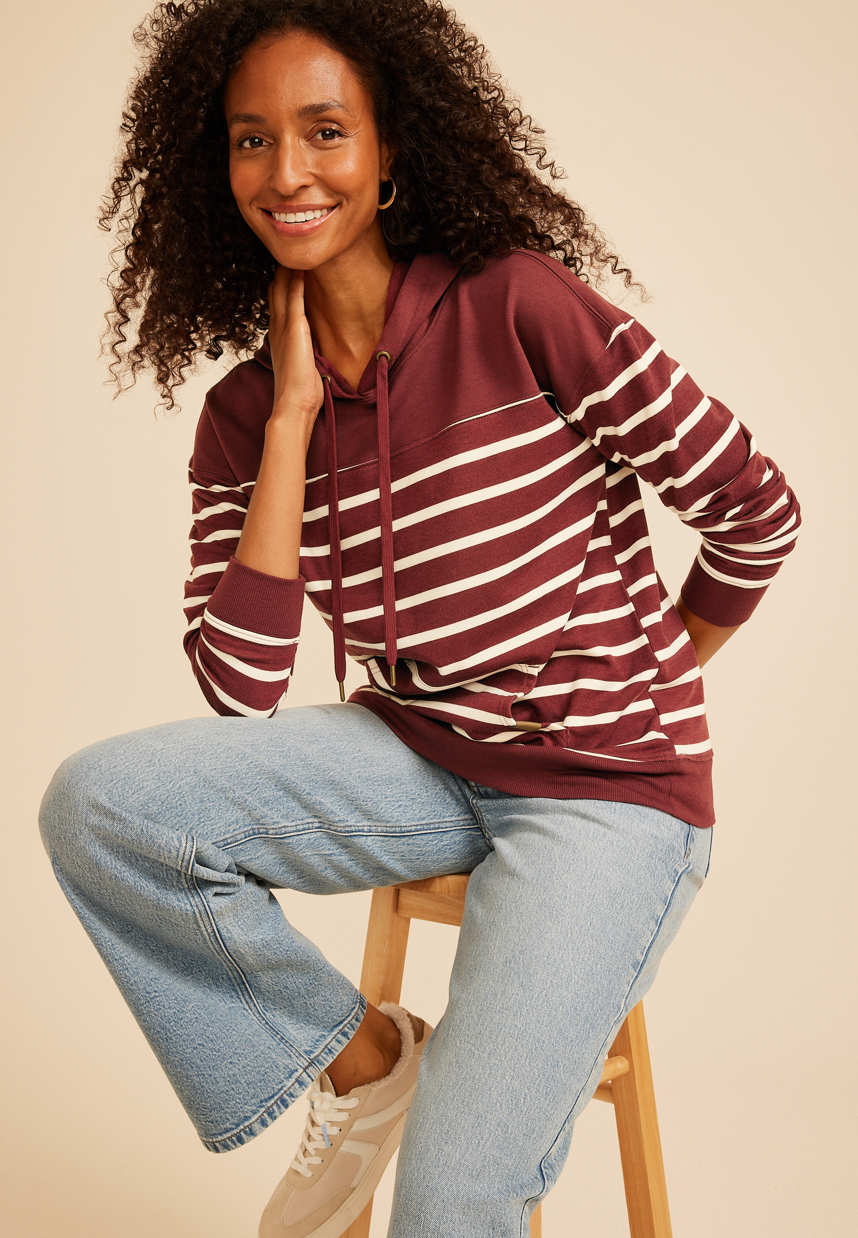 Homeward Striped Hoodie, C392, large