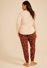 Plus Size Snoopy Fall Long Sleeve Top And Jogger Pajama Set, C3917, small