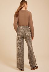 Flying Monkey™ Super High Rise Raw Hem Leopard Print Wide Leg Jean, C3681, small