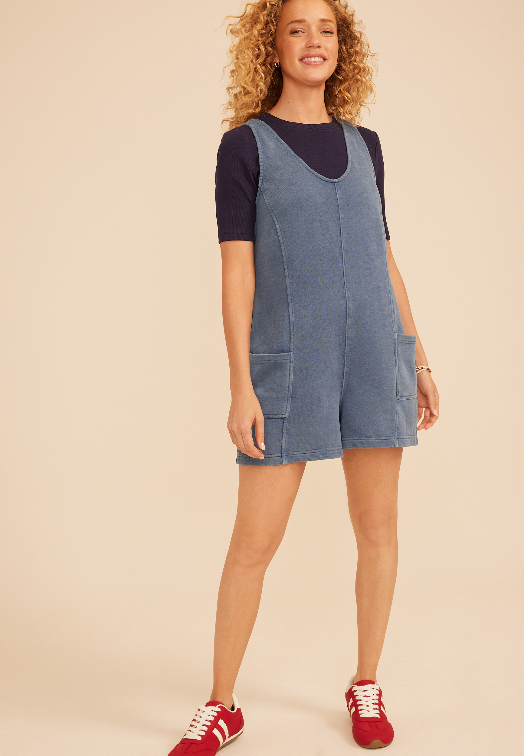 Washed Terry Romper, C1187, large