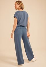 Washed Terry High Rise Wide Leg Pant, C1187, small
