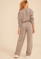 Washed Terry High Rise Wide Leg Pant, SATELITE, small