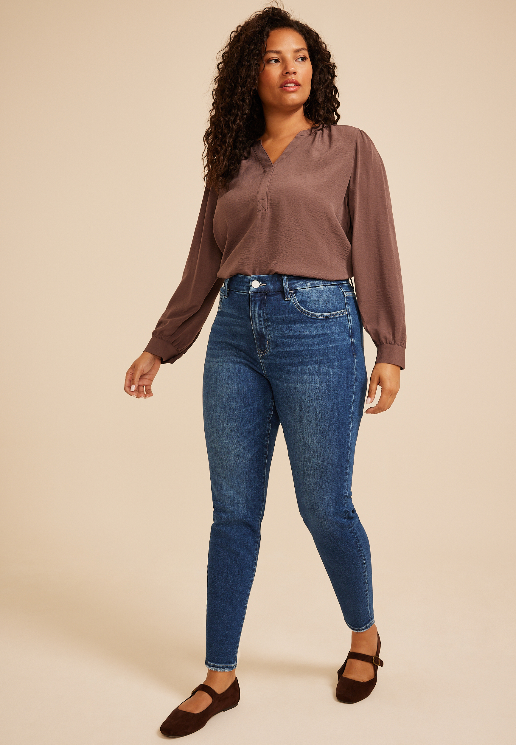 Plus Size Flying Monkey™ High Rise Ankle Skinny Jean, C258, large