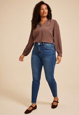 Plus Size Flying Monkey™ High Rise Ankle Skinny Jean, C258, small