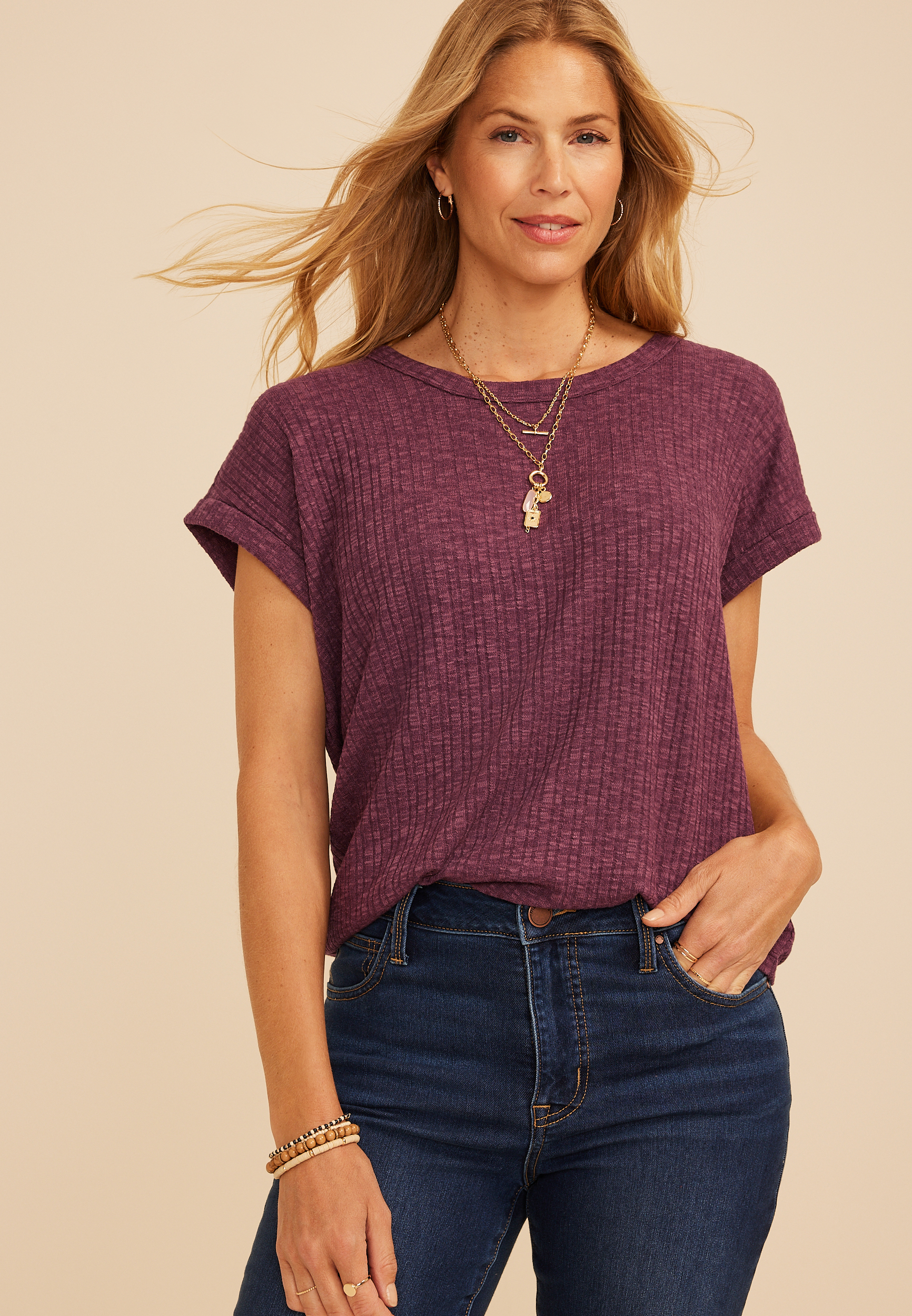 24/7 Slub Rib Relaxed Fit Tee