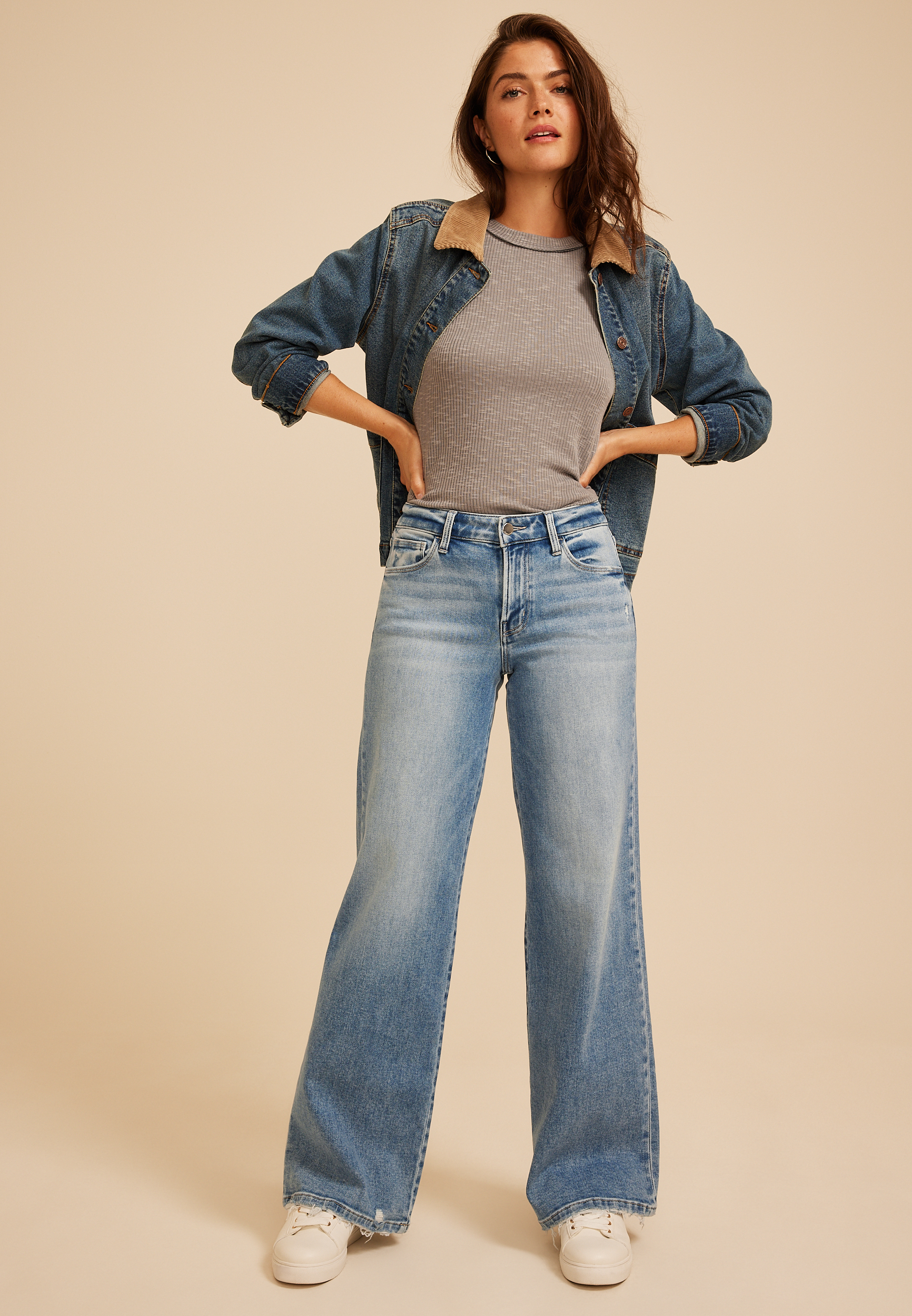 Flying Monkey&trade; Mid Rise Wide Leg Jean