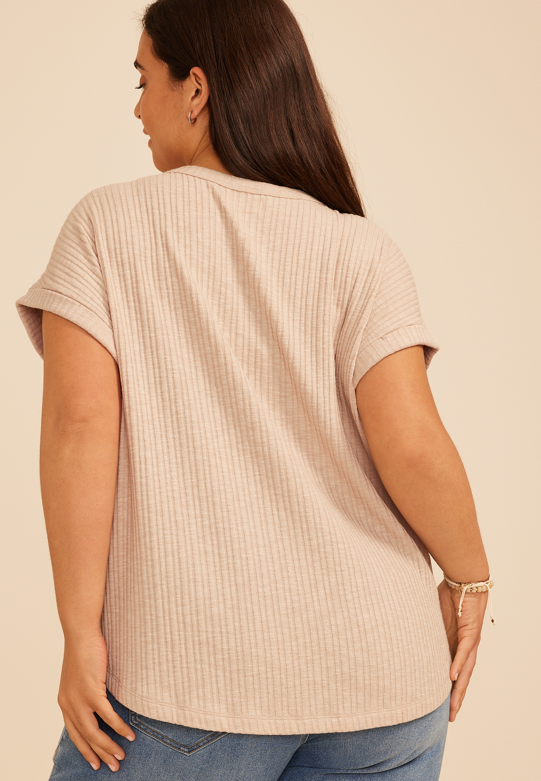 Plus Size 24/7 Slub Rib Relaxed Fit Tee, C3363, large