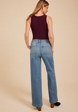 Flying Monkey™ High Rise Front Seam Trouser Wide Leg Jean, C3337, small