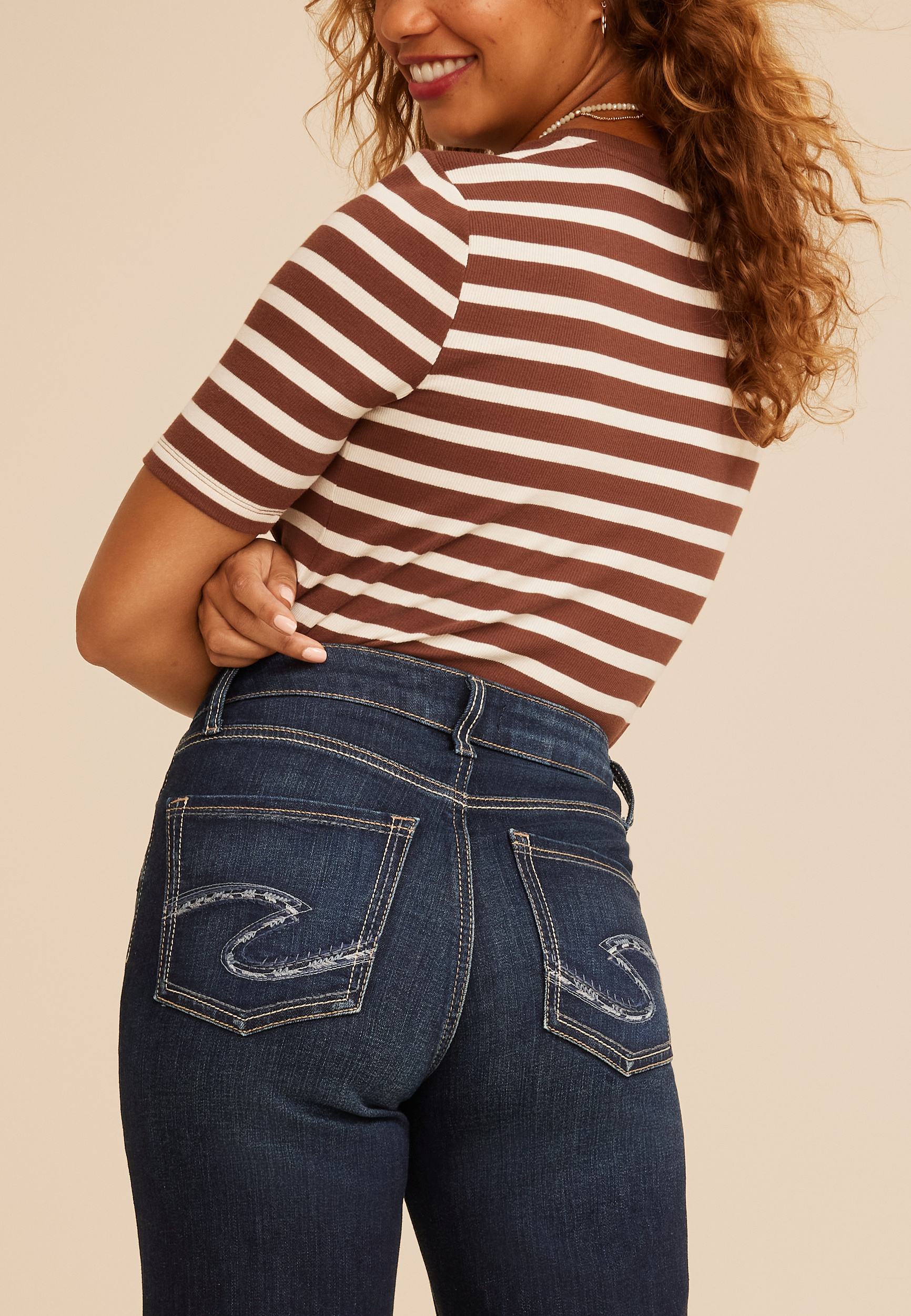 Silver Jeans Co.® Avery Curvy High Rise Thick Stitch Relaxed Straight Jean, C258, large