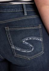 Plus Size Silver Jeans Co.® Avery Curvy High Rise Thick Stitch Relaxed Straight Jean, C258, small