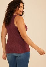 Plus Size 24/7 Variegated Ribbed Highline Tank Top, C5221, small