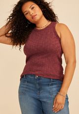 Plus Size 24/7 Variegated Ribbed Highline Tank Top, C5221, small