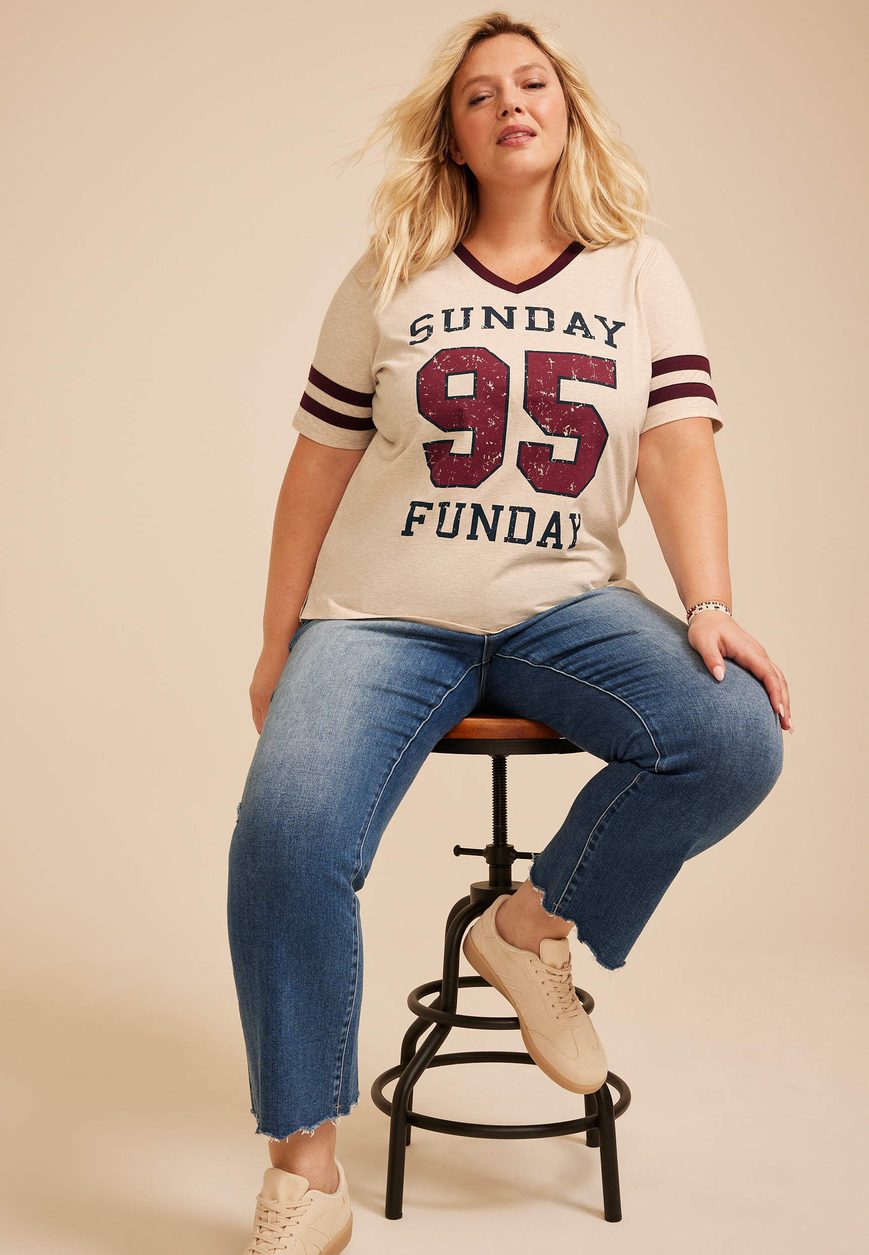 Plus Size Sunday Funday Classic Fit Graphic Tee, C3363, large
