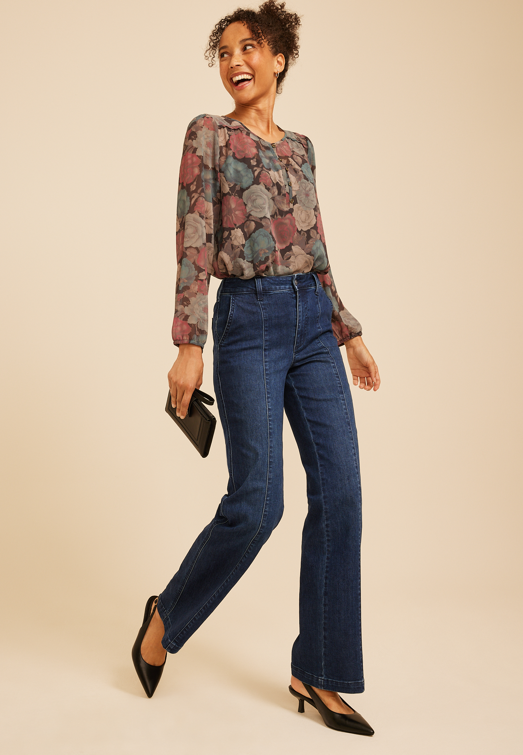 m jeans by maurices™ Dark Super High Rise Seamed Trouser Jean, C258, large