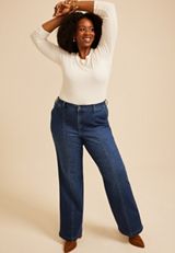 Plus Size m jeans by maurices™ Dark Super High Rise Seamed Trouser Jean, C258, small