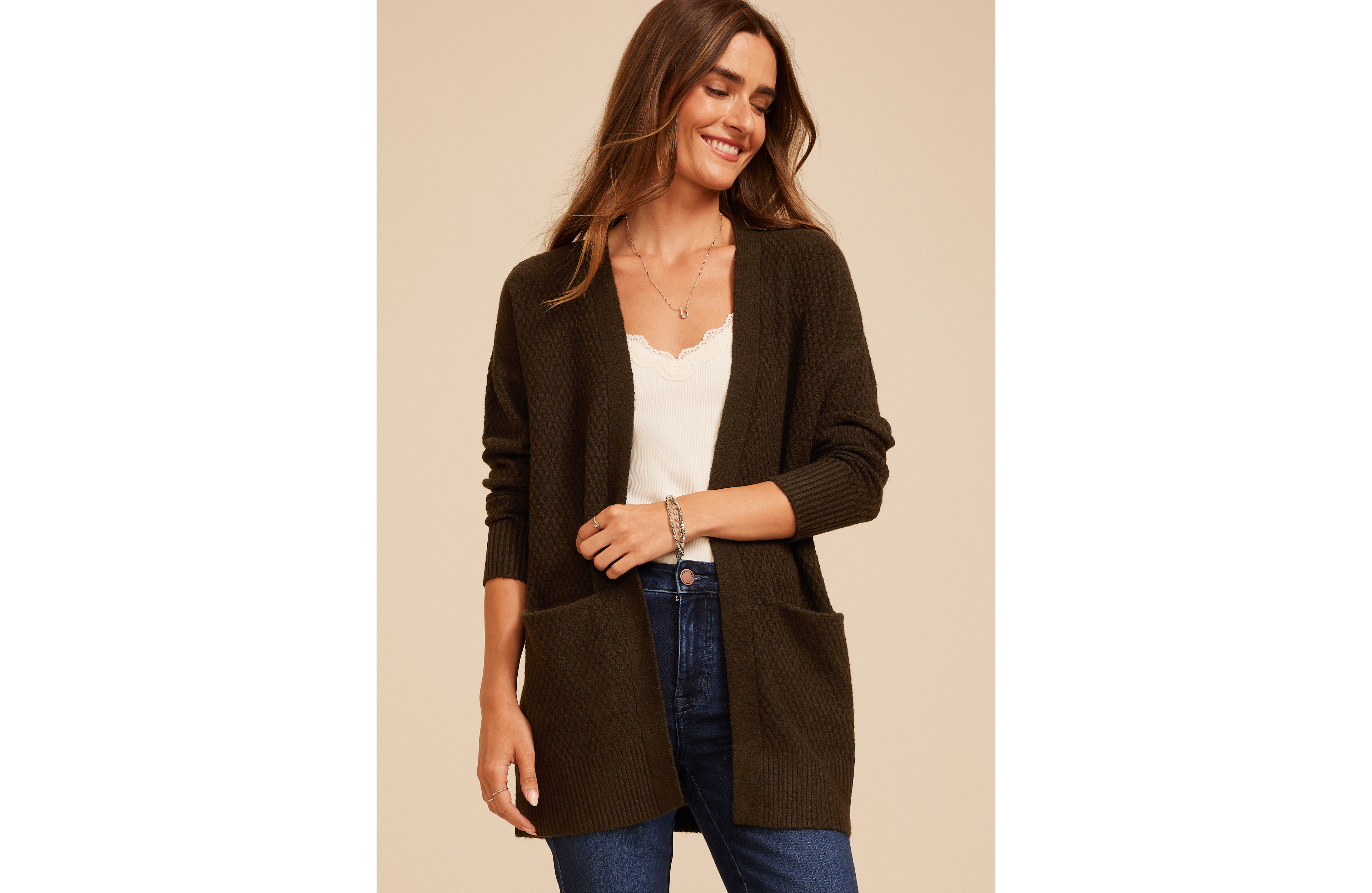 90s Slouch Open Front Cardigan