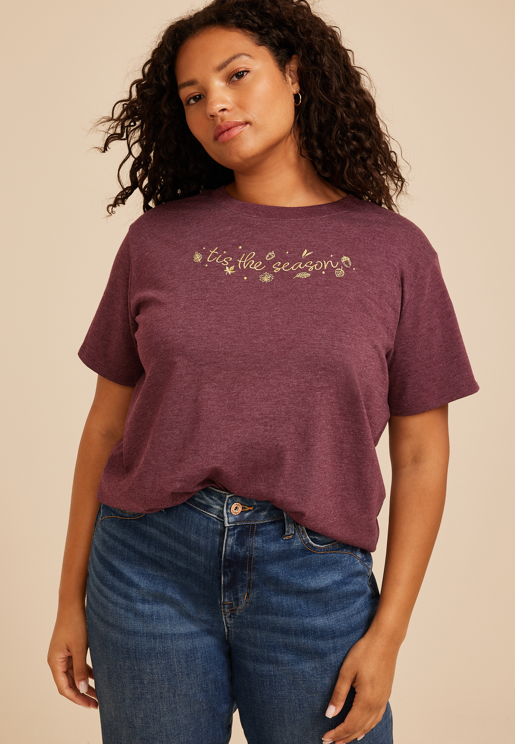 Plus Size Tis the Season Vintage Fit Graphic Tee, C2424, large