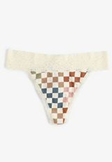 Simply Comfy Colorful Checker Print Thong Panty, C1524, small