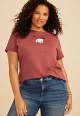 Plus Size Halloween Ghost Cat Classic Fit Graphic Tee, C9585, small