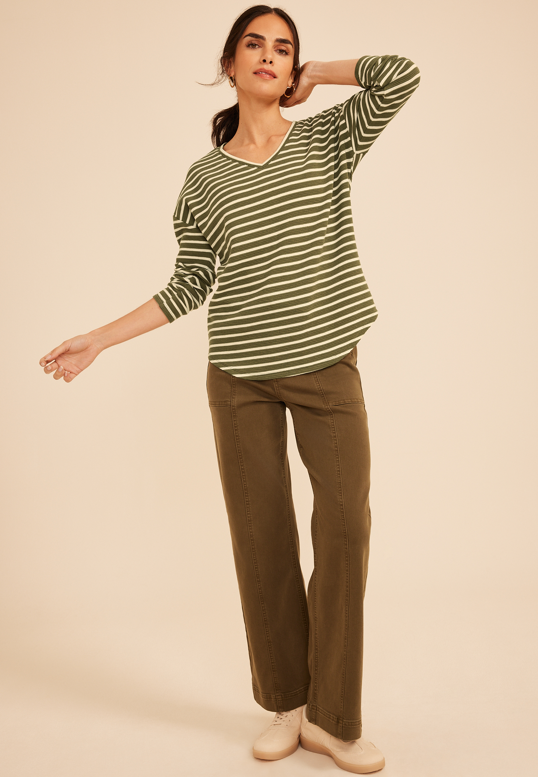 24/7 Clara Stripe Long Sleeve Tee